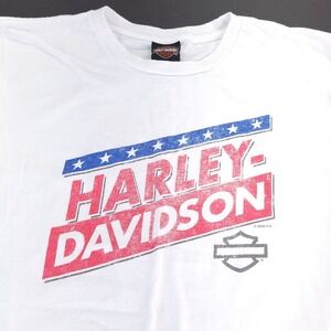 Harley-Davidson Shirt Mens Large White Tee Seminole Florida Blue Made in USA